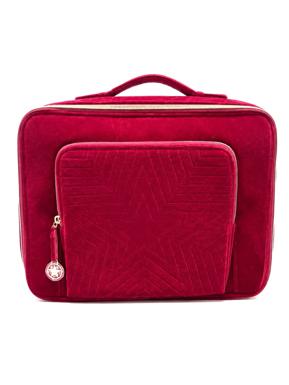 Estée Lauder Velvet Train Case Cosmetic Organizer Burgundy Red Star